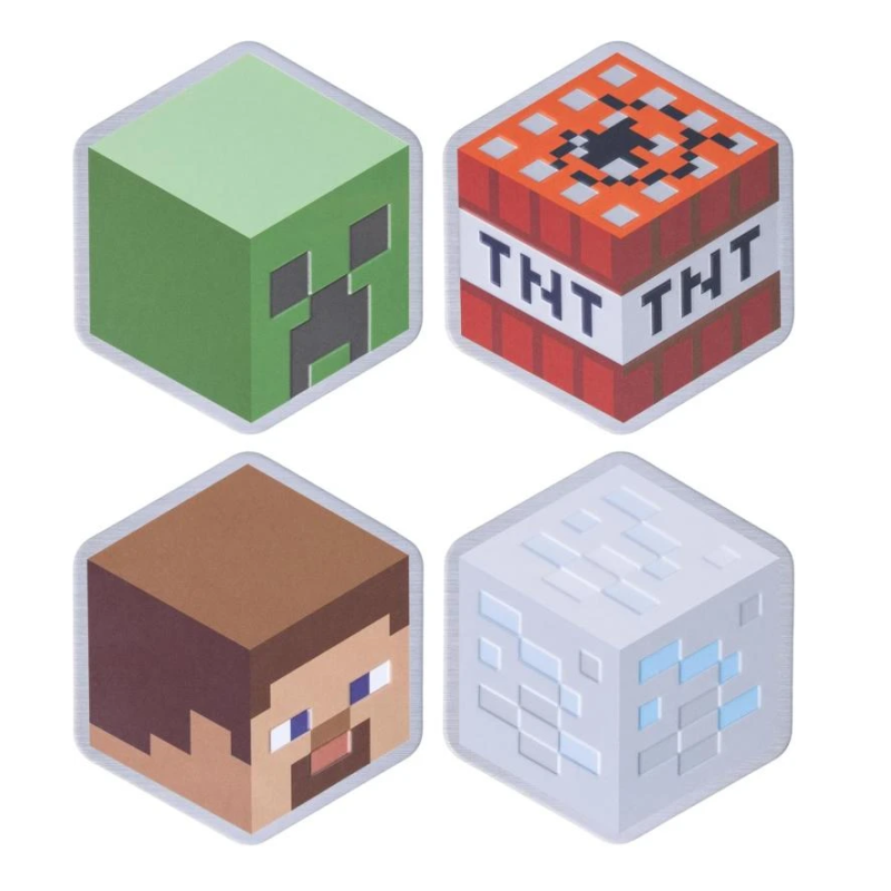 MINECRAFT - Set de 4 Sous-Verre en Métal 