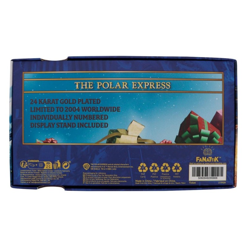 LE POLE EXPRESS - Ticket de Train 24k Plaqué Or 