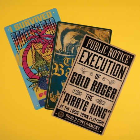 ONE PIECE NETFLIX - Set de 3 Plaques en Métal 