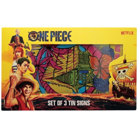 ONE PIECE NETFLIX - Set de 3 Plaques en Métal 