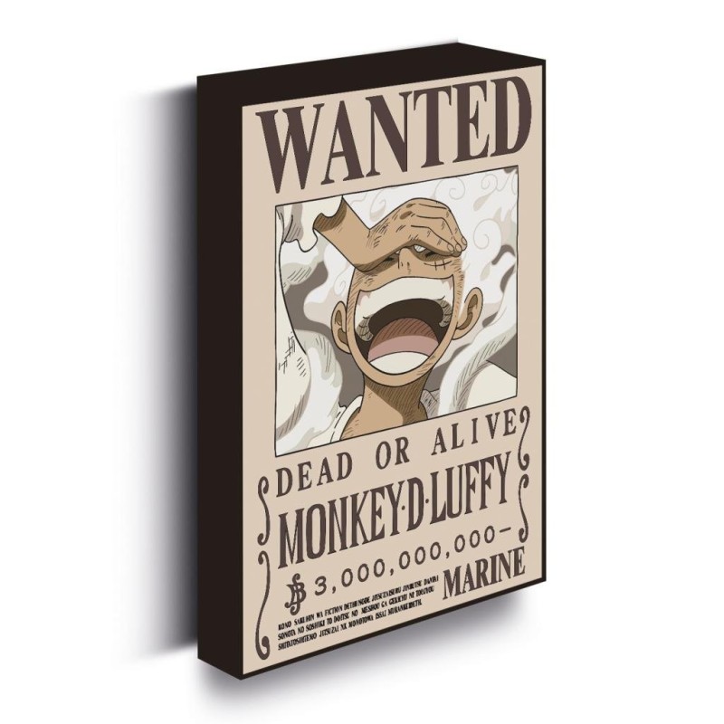 ONE PIECE - Luffy Gear 5 Wanted - Canvas Lumineux 40X30 Cm 