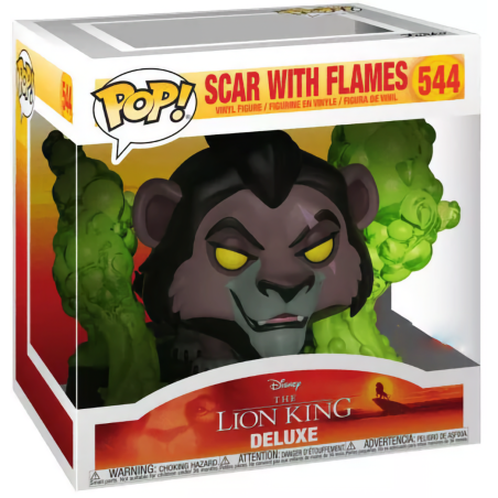 LE ROI LION - POP Deluxe N° 544 - Scar avec flammes avec Chase 