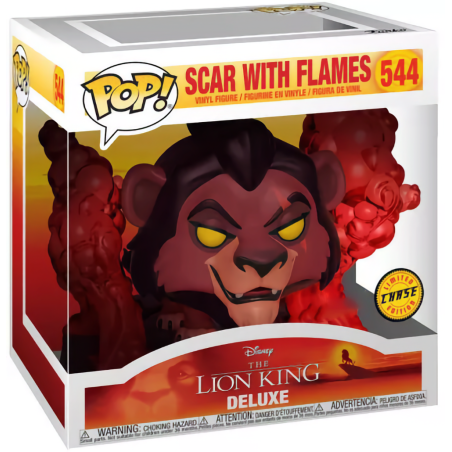 LE ROI LION - POP Deluxe N° 544 - Scar avec flammes avec Chase 