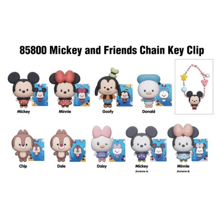 DISNEY - Mickey & Friends - Charm Bag Clip (Display 24 Pcs) 