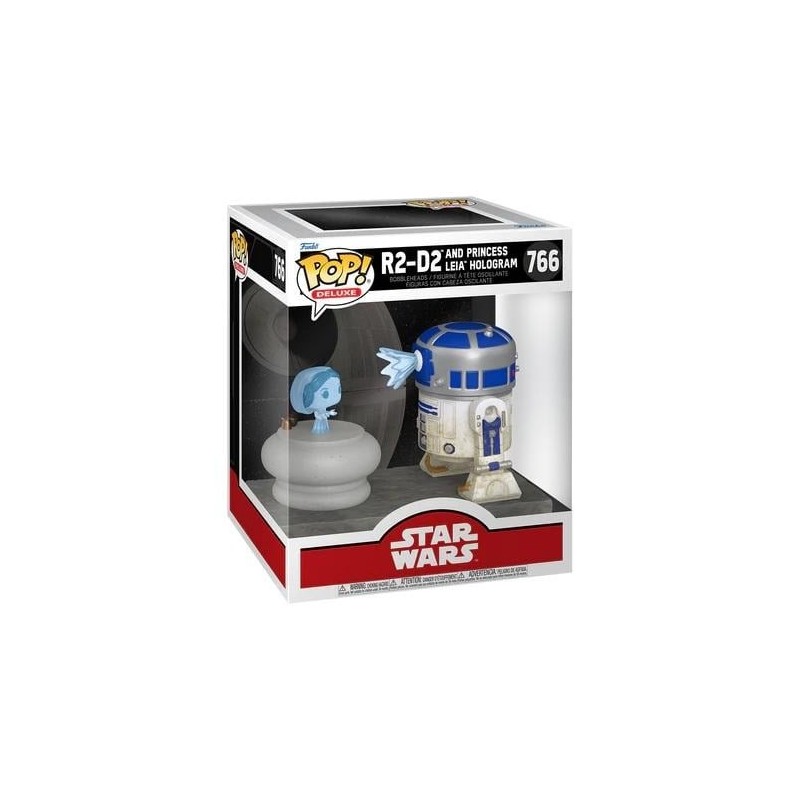 STAR WARS - POP Deluxe N° 766 - R2-D2 avec Hologramme Princesse Leia 