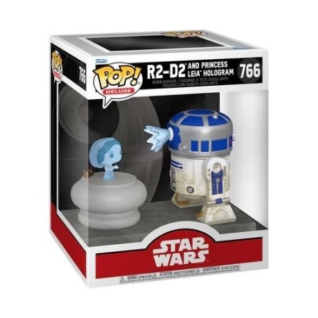 STAR WARS - POP Deluxe N° 766 - R2-D2 avec Hologramme Princesse Leia 