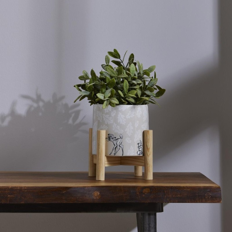 DISNEY - Forest - Bambi - Pot à Plante + Socle en Bois 