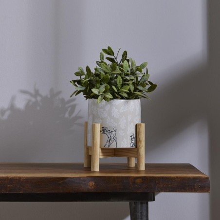DISNEY - Forest - Bambi - Pot à Plante + Socle en Bois 