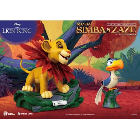 LE ROI LION - Simba & Zazu - Pack 2 Statuette Master Craft 31cm & 7cm 