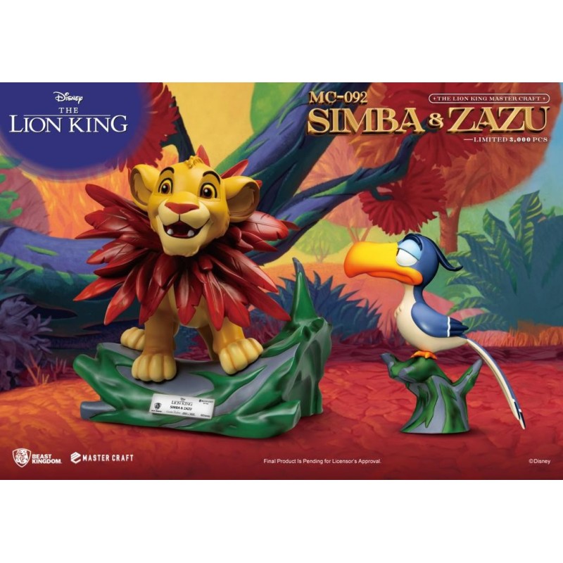 LE ROI LION - Simba & Zazu - Pack 2 Statuette Master Craft 31cm & 7cm 