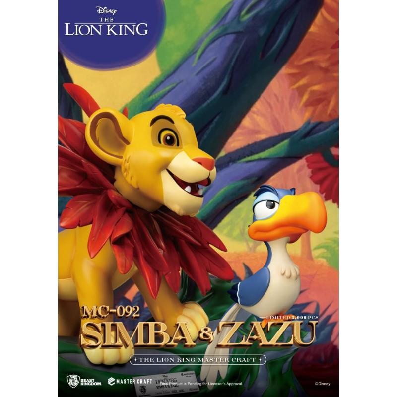 LE ROI LION - Simba & Zazu - Pack 2 Statuette Master Craft 31cm & 7cm 
