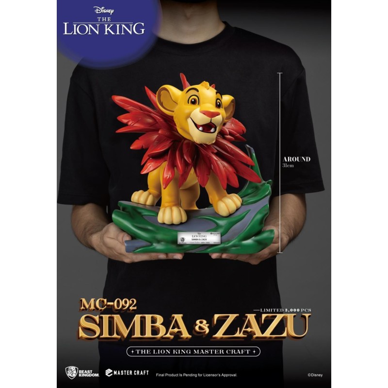 LE ROI LION - Simba & Zazu - Pack 2 Statuette Master Craft 31cm & 7cm 