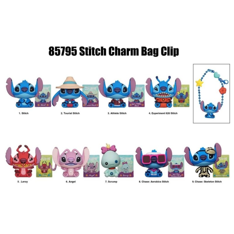 DISNEY - Stitch - Charm Bag Clip (Display 24 Pcs) 