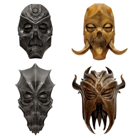 ELDER SCROLLS V SKYRIM -Set 4 Masques de Prêtre Dragon Edition Limitée 