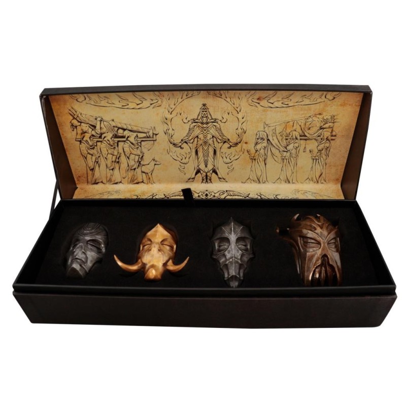 ELDER SCROLLS V SKYRIM -Set 4 Masques de Prêtre Dragon Edition Limitée 