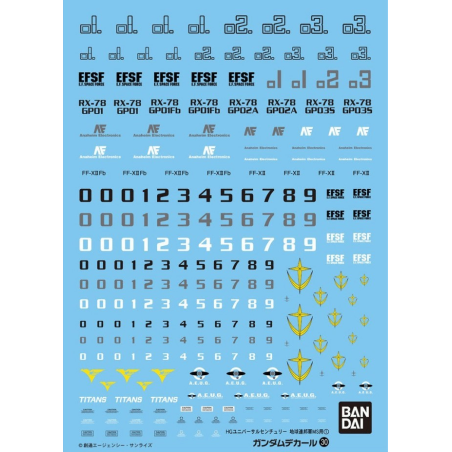 GUNDAM - GUNDAM DECAL 30 - HGUC Multiuse Earth Federation 1 