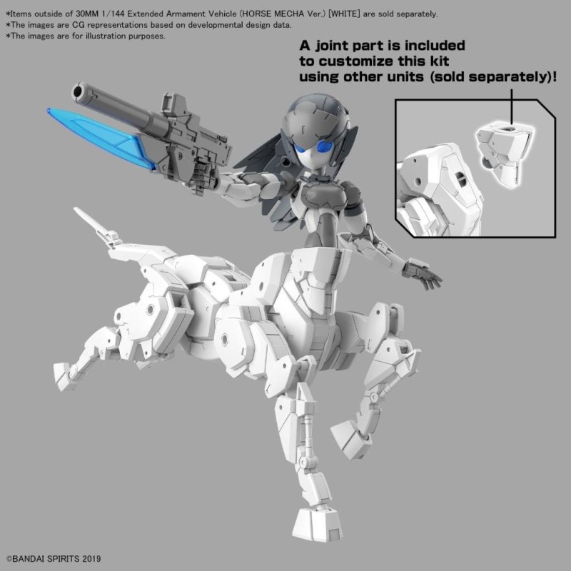 30MM - 1/144 Extended Armament Vehicule (Horse Mecha) White -Model Kit 