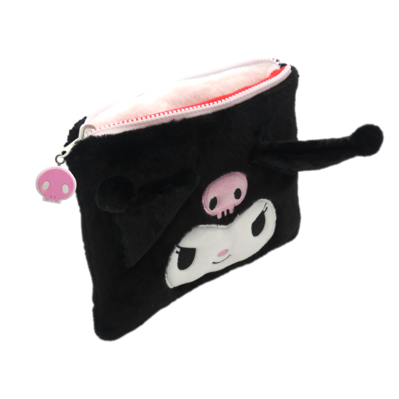 HELLO KITTY & KUROMI - Trousse Fourrure Réversible 