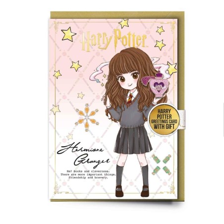 HARRY POTTER - Hermione - Carte de Voeux avec Pin's 