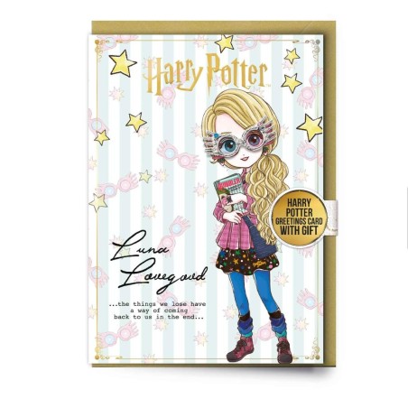 HARRY POTTER - Luna Lovegood - Carte de Voeux avec Pin's 