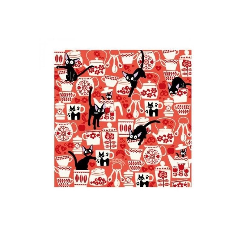 KIKI LA PETITE SORCIERE - Jiji & Fleurs - Papier Chiyogami 15x15cm 