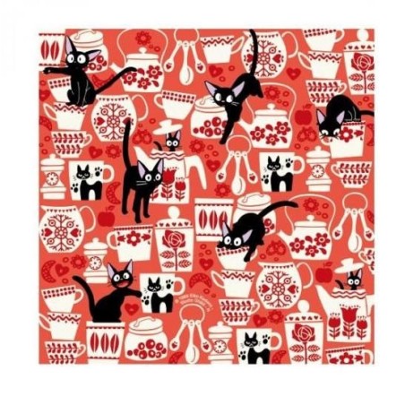 KIKI LA PETITE SORCIERE - Jiji & Fleurs - Papier Chiyogami 15x15cm 