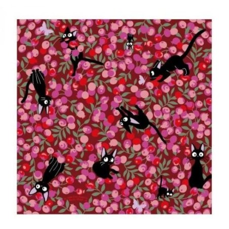 KIKI LA PETITE SORCIERE - Jiji & Fleurs - Papier Chiyogami 15x15cm 