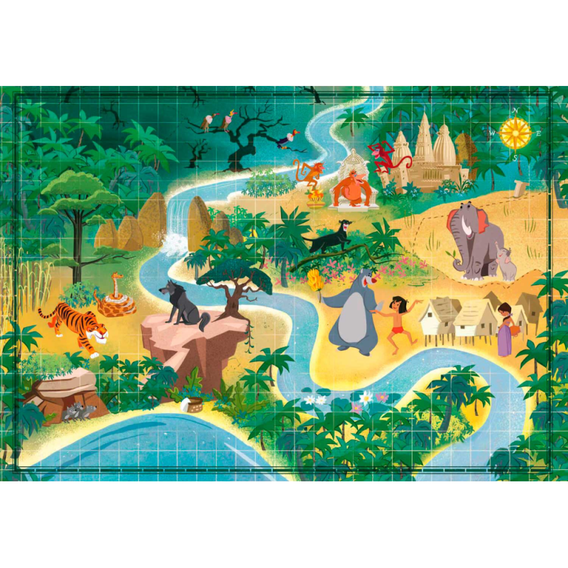 DISNEY - Le Livre de la Jungle - Puzzle Story Maps 1000P 