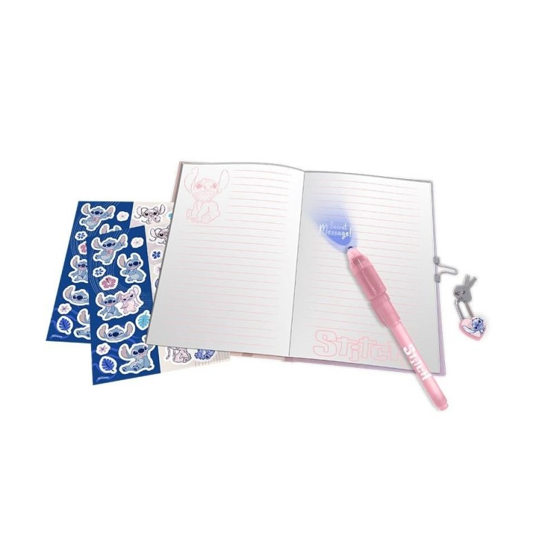 STITCH - Pack Journal Intime + Stylo-Bille Magique + Stickers 