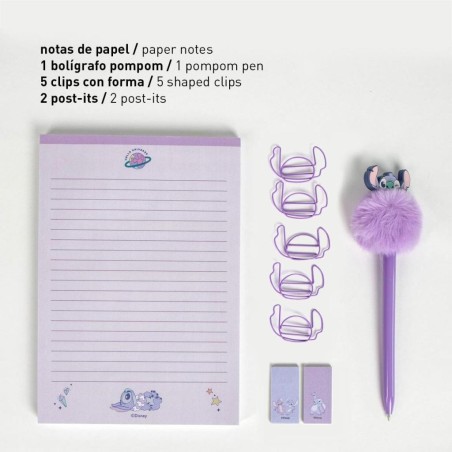 STITCH - Purple - Boîte de Papeterie - 9 pc. 