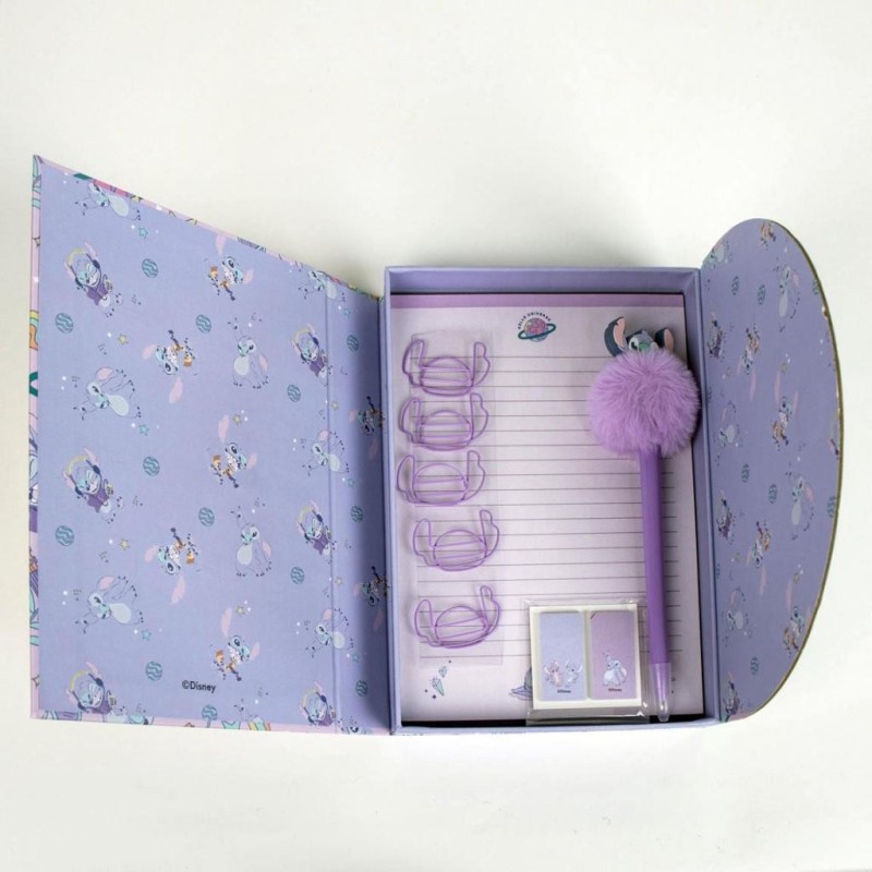 STITCH - Purple - Boîte de Papeterie - 9 pc. 