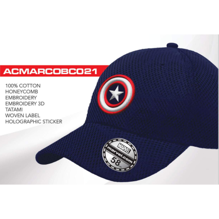 CAPTAIN AMERICA - Logo - Casquette de Baseball "Honey Comb" 