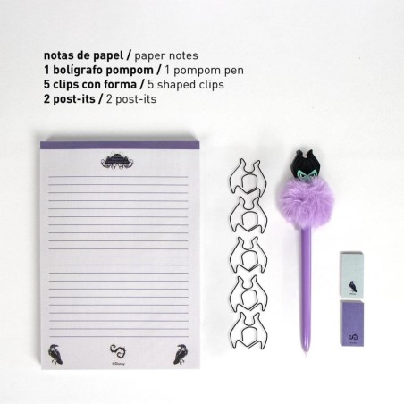 DISNEY VILLAINS - Maléfique - Boîte de Papeterie - 9 pc. 