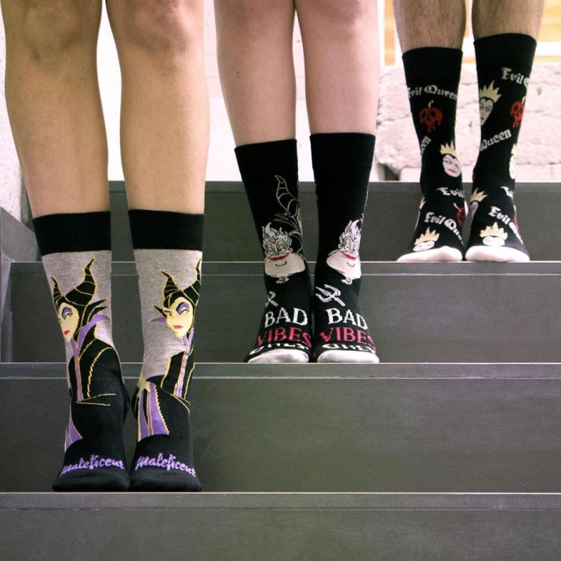 DISNEY VILLAINS - Pack de 3 Paires de Chaussettes (Taille 36-43) 