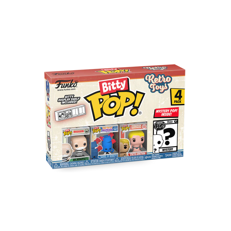RETRO TOYS - Bitty Pop 4 Pack 2.5cm - Mr Monopoly 