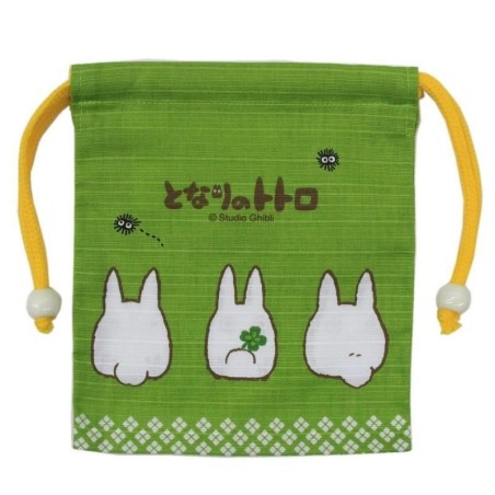 MON VOISIN TOTORO - Totoro Blanc - Sacoche Tissu Verte 14x17cm 