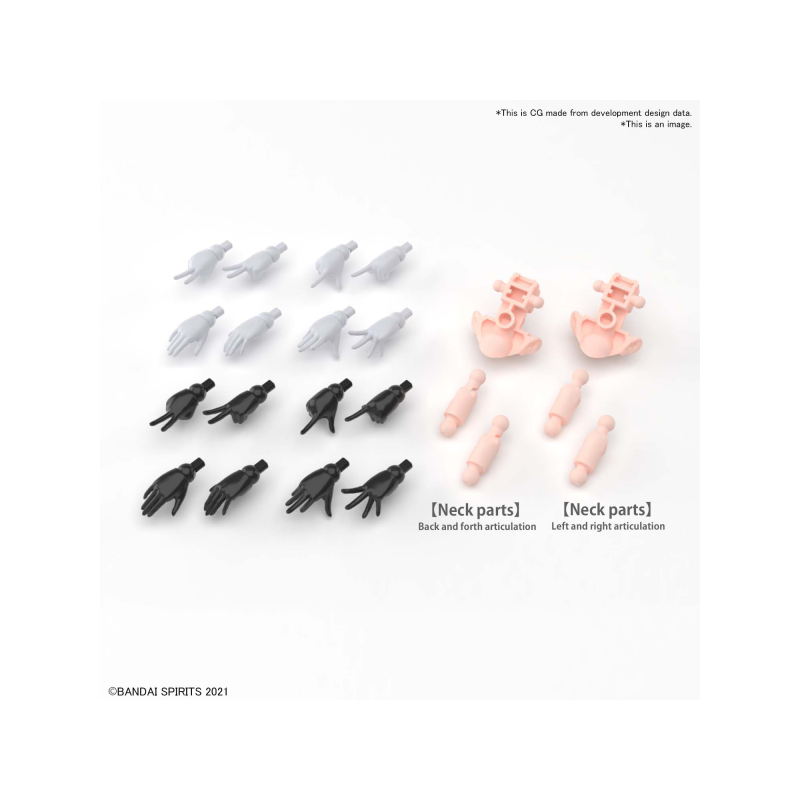 30MS - Option Hand Parts (White / Black) - Model Kit 