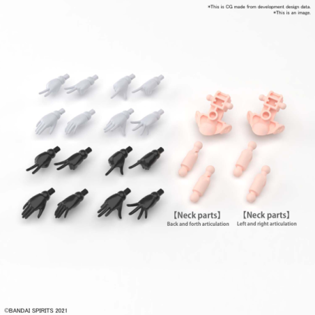 30MS - Option Hand Parts (White / Black) - Model Kit 