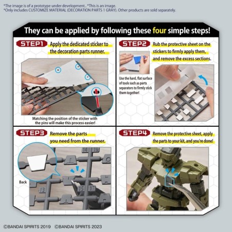 30MM - Customize Material (Decoration Parts 1 Gray) - Model Kit 