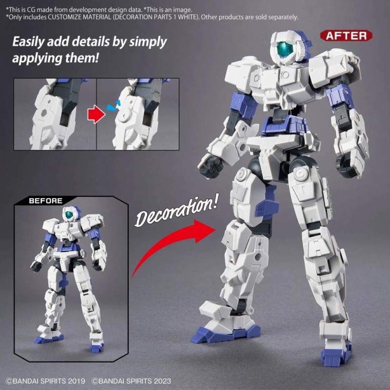 30MM - Customize Material (Decoration Parts 1 White) - Model Kit 