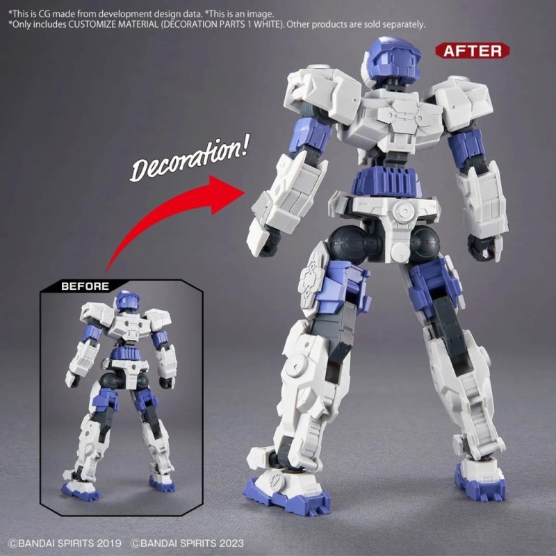 30MM - Customize Material (Decoration Parts 1 White) - Model Kit 