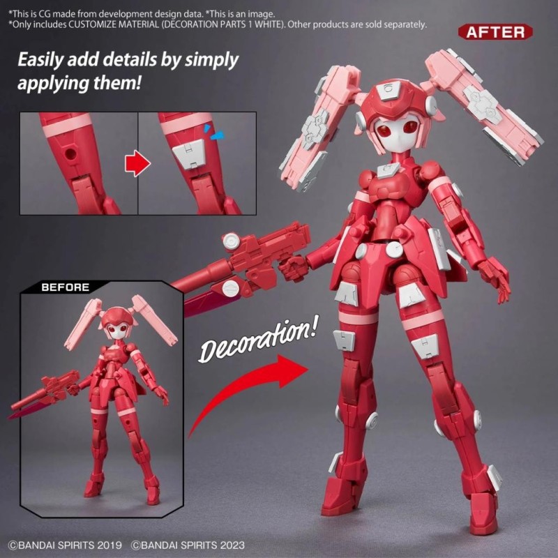 30MM - Customize Material (Decoration Parts 1 White) - Model Kit 