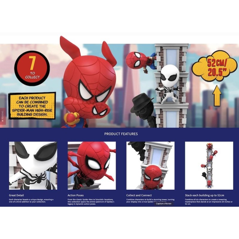 SPIDER-MAN - Tower Series - Assortiment 12 Figurines 8cm 