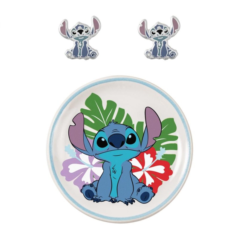 STITCH - Gift Box - Boucles d'Oreilles + Plateau à Bijoux 