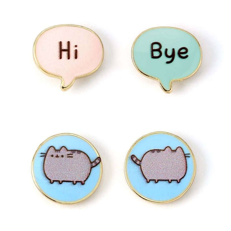 PUSHEEN - Hi & Bye - Set de 2 Paires de Boucles d'Oreilles 