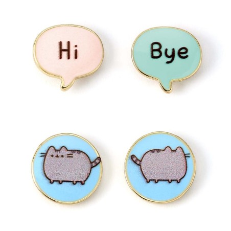 PUSHEEN - Hi & Bye - Set de 2 Paires de Boucles d'Oreilles 