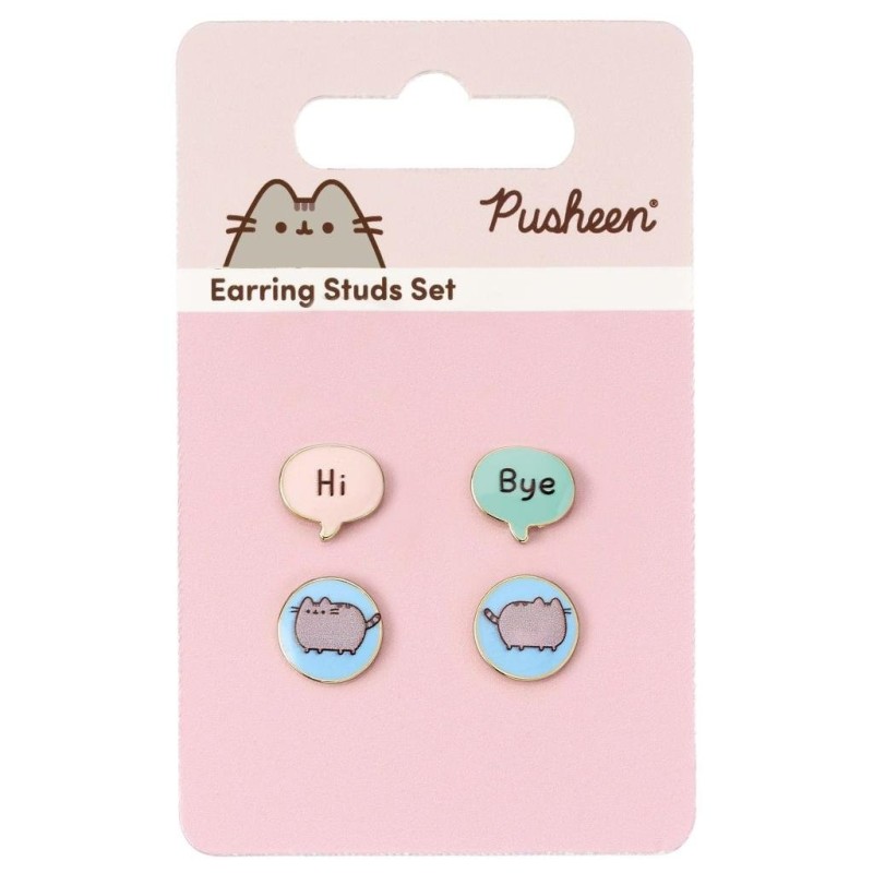 PUSHEEN - Hi & Bye - Set de 2 Paires de Boucles d'Oreilles 