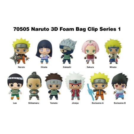 NARUTO SHIPPUDEN - Series 1 - 3D Foam Bag Clip (Display 24 Pcs) 