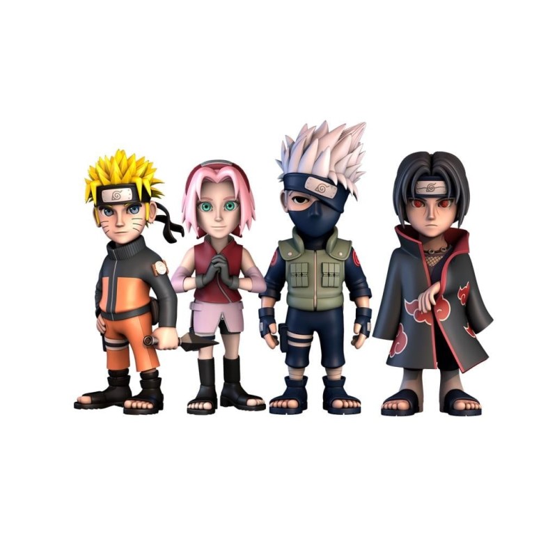 NARUTO SHIPPUDEN - Naruto, Kakashi, Itachi, .. - Pack 4 Fig. Minix 7cm 