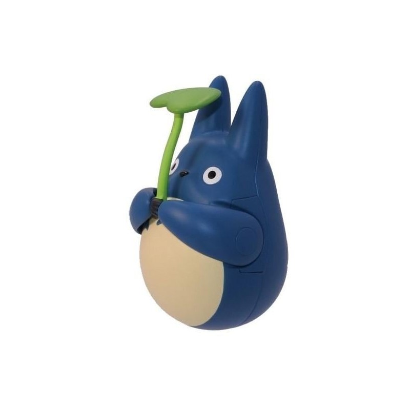 MON VOISIN TOTORO - Totoro Bleu avec feuille - Figurine Culbuto 5.8cm 